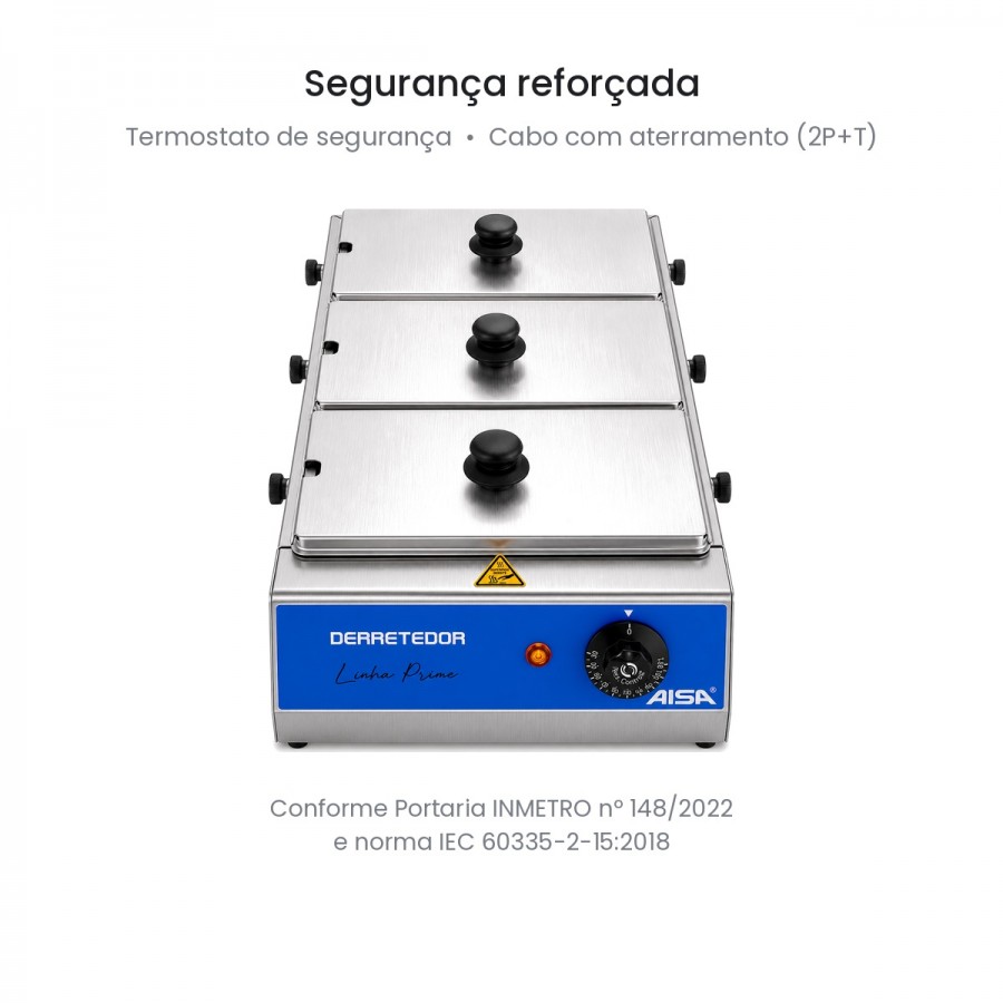 Derretedor Banho Maria 3 Cubas 2,5L